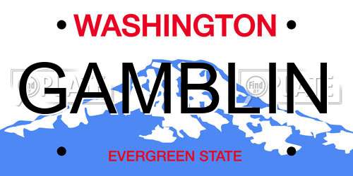 GAMBLIN Washington License Plate