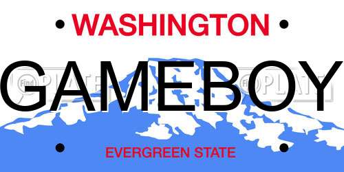 GAMEBOY Washington License Plate