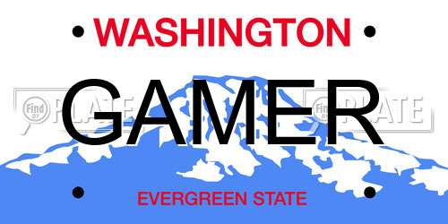 GAMER Washington License Plate