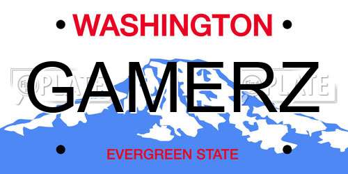 GAMERZ Washington License Plate