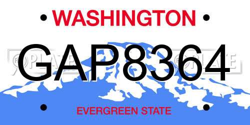 GAP8364 Washington License Plate