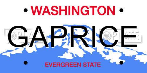 GAPRICE Washington License Plate