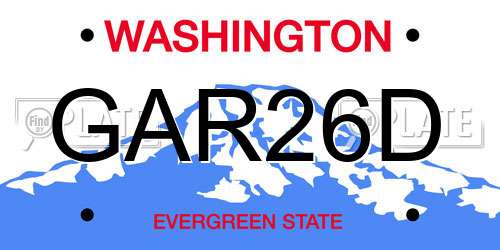 GAR26D Washington License Plate