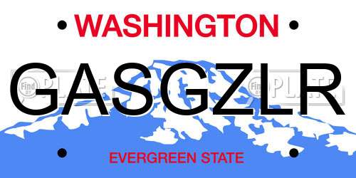 GASGZLR Washington License Plate
