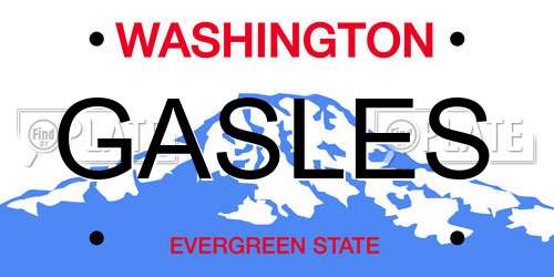 GASLES Washington License Plate