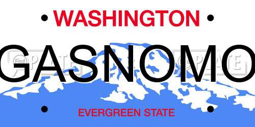 GASNOMO Washington License Plate