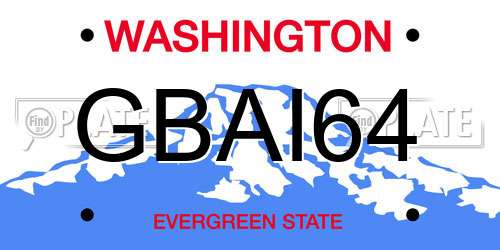 GBAI64 Washington License Plate