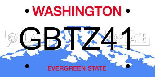 GBTZ41 Washington License Plate