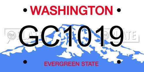 GC1019 Washington License Plate