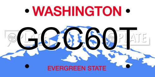 GCC60T Washington License Plate