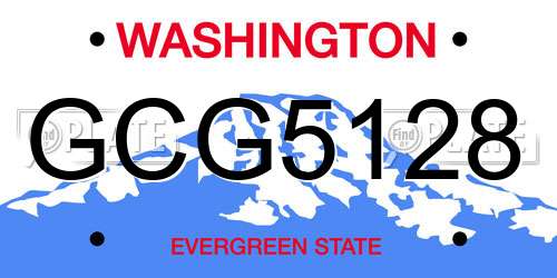 GCG5128 Washington License Plate