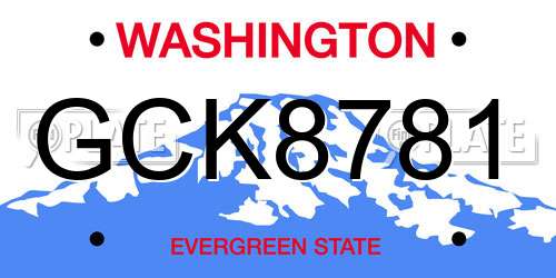 GCK8781 Washington License Plate