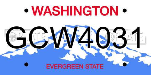 GCW4031 Washington License Plate