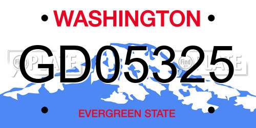 GD05325 Washington License Plate