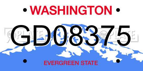 GD08375 Washington License Plate