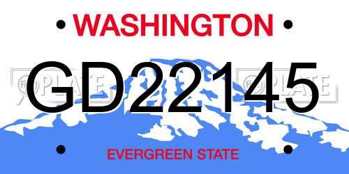 GD22145 Washington License Plate