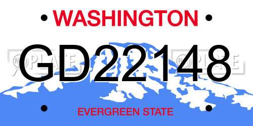 GD22148 Washington License Plate