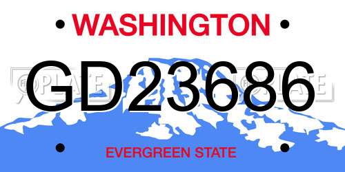 GD23686 Washington License Plate