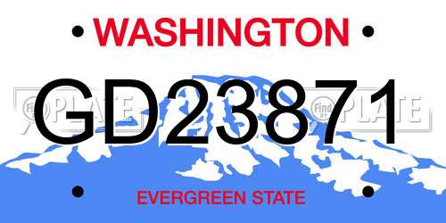 GD23871 Washington License Plate