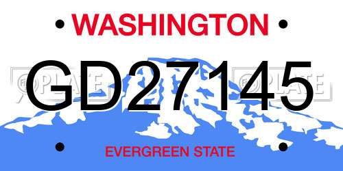 GD27145 Washington License Plate