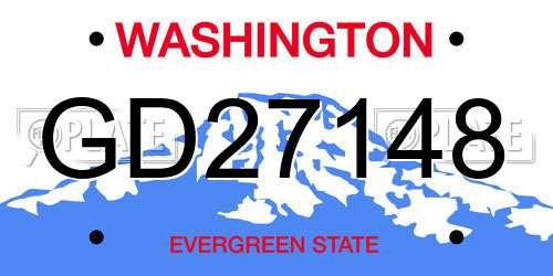 GD27148 Washington License Plate