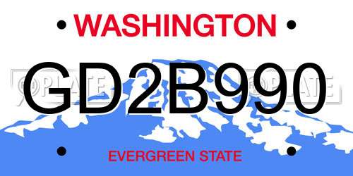 GD2B990 Washington License Plate