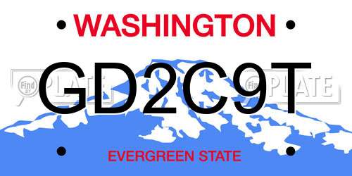 GD2C9T Washington License Plate