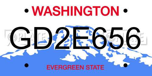 GD2E656 Washington License Plate