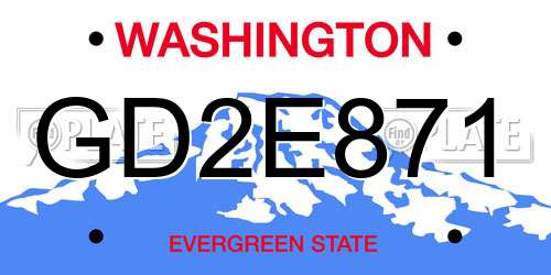 GD2E871 Washington License Plate