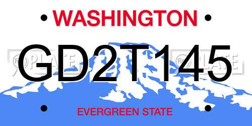 GD2T145 Washington License Plate