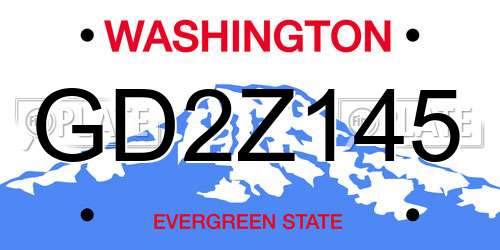 GD2Z145 Washington License Plate