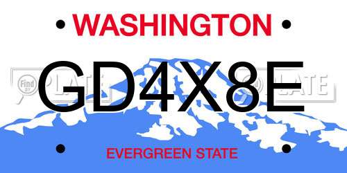 GD4X8E Washington License Plate