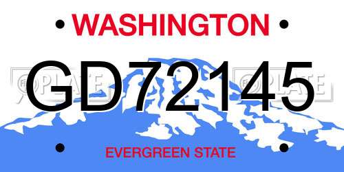 GD72145 Washington License Plate
