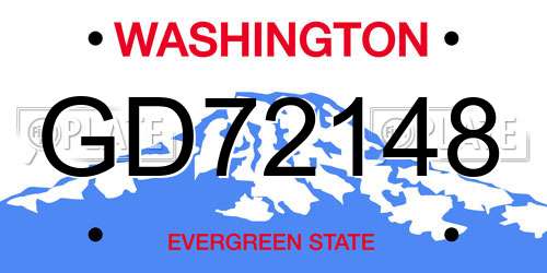 GD72148 Washington License Plate