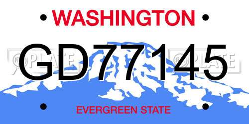 GD77145 Washington License Plate