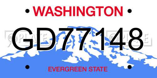 GD77148 Washington License Plate