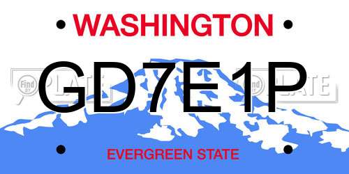 GD7E1P Washington License Plate