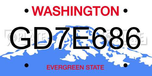 GD7E686 Washington License Plate