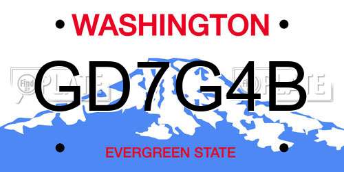 GD7G4B Washington License Plate