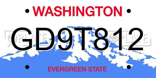 GD9T812 Washington License Plate