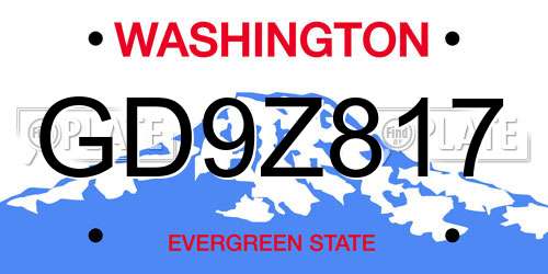 GD9Z817 Washington License Plate