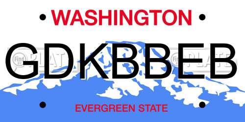 GDKBBEB Washington License Plate