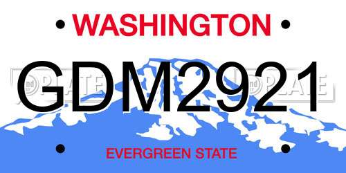 GDM2921 Washington License Plate