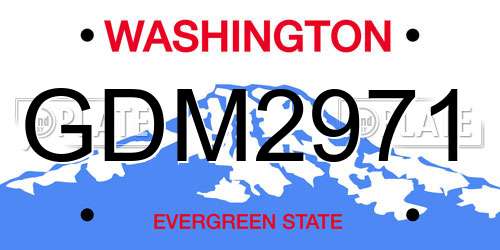 GDM2971 Washington License Plate