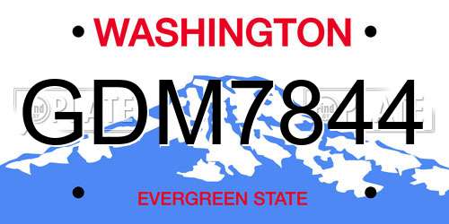 GDM7844 Washington License Plate