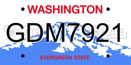 GDM7921 Washington License Plate