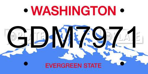 GDM7971 Washington License Plate