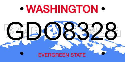 GDO8328 Washington License Plate