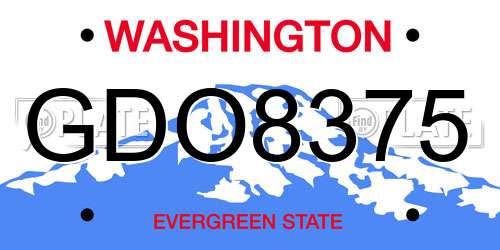 GDO8375 Washington License Plate