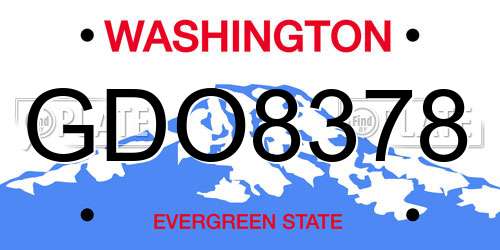 GDO8378 Washington License Plate